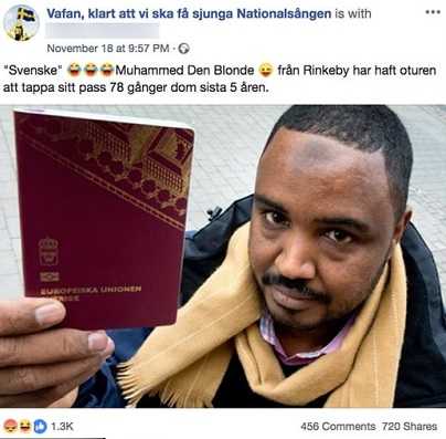 صحيفة مترو السويدية تنشر حقيقة منشور لصورة كاذبة انتشرت لمهاجر فقد جوازه السويدي 78 مرة 2 4 4