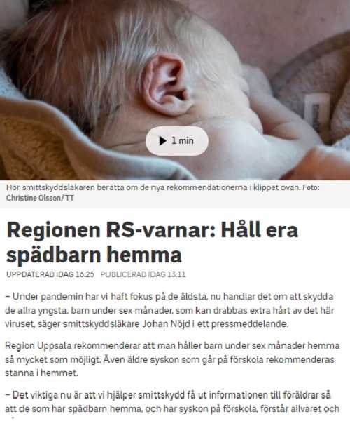 الرعاية الصحية السويدية : أبقِ أطفالك في المنزل فيروس RS ينتشر بقوة في السويد 2 Untitled 2 1