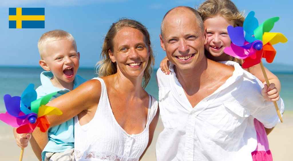 A family of Swedish people on the beach 1